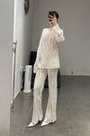 SWAYING/KNIT wool hollow pullover SW23AW1T46 white